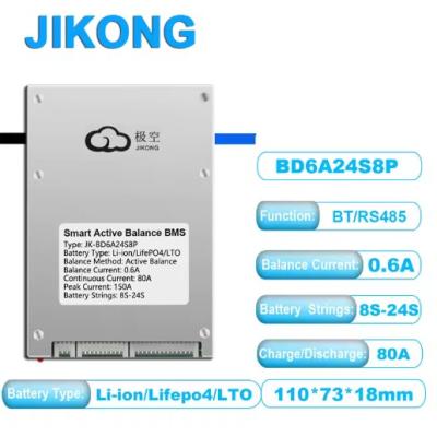 Jikong 8S-24S 80A Aktif Balans Smart BMS BD6A24S8P ürün görseli