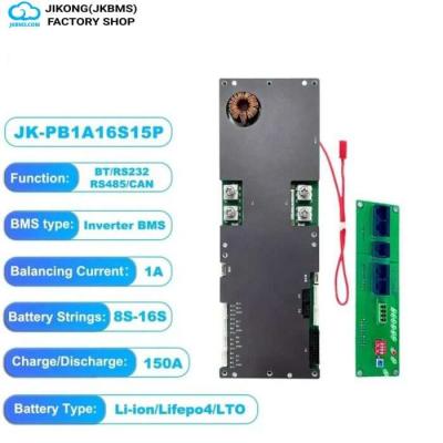 K BMS PB1A16S15P | 150A Sürekli Deşarj | 1A Aktif Dengeleme | 8S-16S Li-Ion/LiFePO4/LTO Akıllı BMS ürün görseli