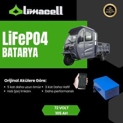 Limacell Akeso Raba Uyumlu 72V 105Ah LiFePO4 Batarya & JK Smart BMS ürün görseli