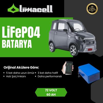 Limacell Arora S1 Uyumlu 72V 60Ah LiFePO4 Smart Batarya | JK BMS ürün görseli