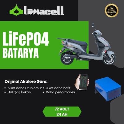 Limacell Arora ZR1 Uyumlu 72V 24Ah LiFePO4 Smart Batarya | JK BMS ürün görseli