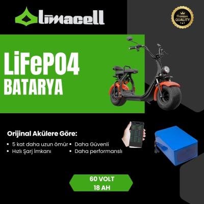 Limacell Volta Yide SE-3 Uyumlu Uzun Menzilli LiFePO4 Smart Batarya 60V 18Ah ürün görseli