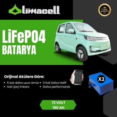 Limacell Yuki Amy Uyumlu LiFePO4 72V 150Ah Uzun Menzil Batarya ürün görseli