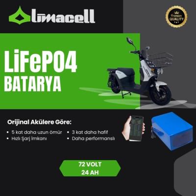 Limacell Arora Anka 8000 Uyumlu 72V 24Ah LiFePO4 Smart Batarya | JK BMS ürün görseli