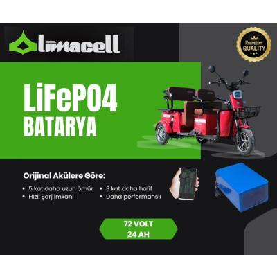 Limacell Arora Felix Plus Uyumlu 72V 24Ah LiFePO4 Smart Batarya | JK BMS ürün görseli