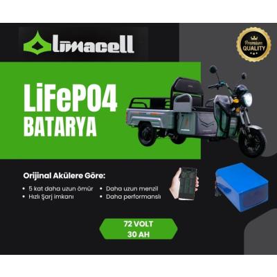 Limacell Arora Mini Cargo Uyumlu 72V 30Ah Uzun Menzil LiFePO4 Smart Batarya | JK BMS ürün görseli