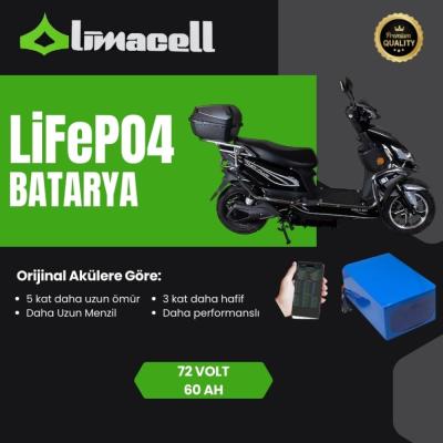 Limacell Falcon Enjoy Plus Uyumlu 72V 60Ah Ultra Menzil LiFePO4 Smart Batarya | JK BMS ürün görseli