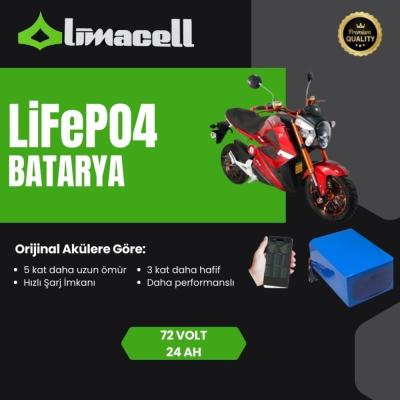 Limacell Kral AVA5000 Uyumlu 72V 24Ah LiFePO4 Smart Batarya | JK BMS ürün görseli