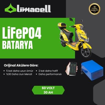Limacell Kral KR41 Uyumlu 60V 30Ah Uzun Menzil LiFePO4 Smart Batarya | JK BMS ürün görseli
