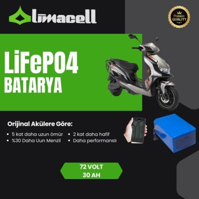 Limacell RKS MT3 PRO Uyumlu 72V 30Ah Uzun Menzil LiFePO4 Smart Batarya | JK BMS ürün görseli